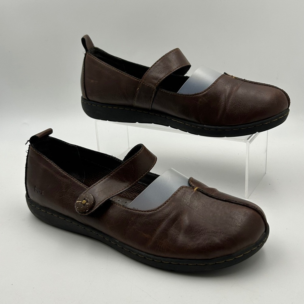 b.o.c. Born Concept Mary Jane Flats Womens 9.5 Brown Faux Leather Gorp Comfort